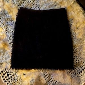 EUC Kim Kardasian Kollection Black Fringe Fur Mini Skirt, Sz. XS